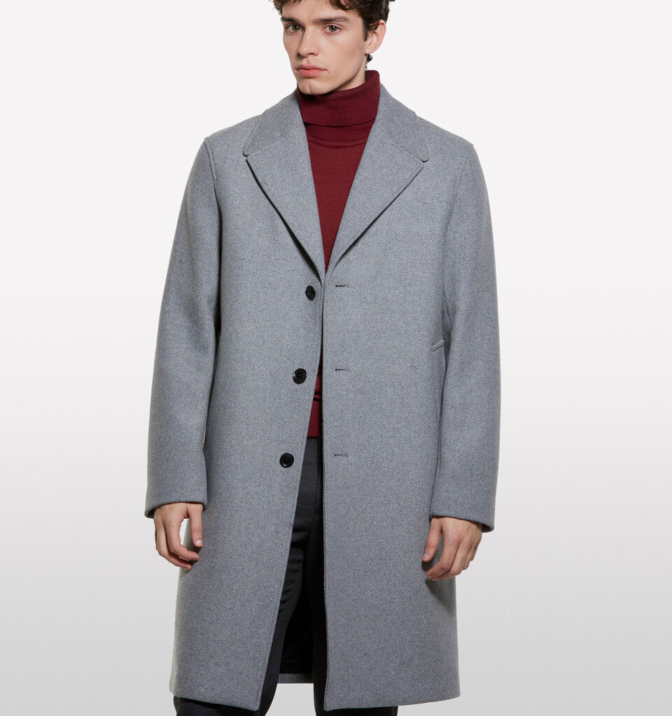 Sobretudo de abotoadura simples cinza-claro - sobretudos para homem - Cinzento | Sisley image number 3